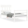 Weißer Massivholzbettrahmen mit Kopfteil 100x200 cm von vidaXL, Betten und Lattenroste - Ref: Foro24-3195147, Preis: 103,08 €...