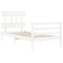 Weißer Massivholzbettrahmen mit Kopfteil 100x200 cm von vidaXL, Betten und Lattenroste - Ref: Foro24-3195147, Preis: 103,08 €...