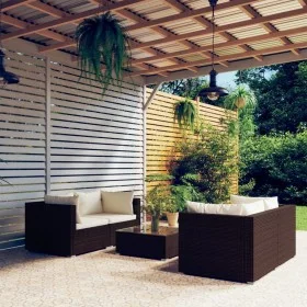 5-piece garden furniture set and brown synthetic rattan cushions by vidaXL, Garden sets - Ref: Foro24-3101482, Price: 416,16 ...