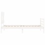 Weißer Massivholzbettrahmen mit Kopfteil 100x200 cm von vidaXL, Betten und Lattenroste - Ref: Foro24-3195147, Preis: 103,08 €...