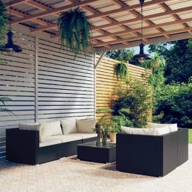 6-piece garden sofa set and black synthetic rattan cushions by vidaXL, Garden sets - Ref: Foro24-3101487, Price: 532,01 €, Di...