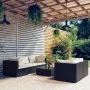Set sofás de jardín 6 piezas y cojines ratán sintético negro de vidaXL, Conjuntos de jardín - Ref: Foro24-3101487, Precio: 53...