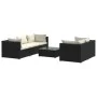 6-piece garden sofa set and black synthetic rattan cushions by vidaXL, Garden sets - Ref: Foro24-3101487, Price: 532,01 €, Di...