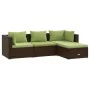 4-piece garden furniture set and brown synthetic rattan cushions by vidaXL, Garden sets - Ref: Foro24-3101644, Price: 398,34 ...