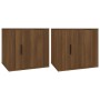 Mesitas de noche 2 unidades color roble marrón 50x39x47 cm de vidaXL, Taquillas y armarios de almacenamiento - Ref: Foro24-81...