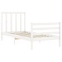 Weißer Massivholzbettrahmen mit Kopfteil 90x200 cm von vidaXL, Betten und Lattenroste - Ref: Foro24-3193777, Preis: 97,05 €, ...