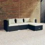 Gartenmöbel Set 4 Stück und Kissen Kunststoff Rattan schwarz von vidaXL, Gartensets - Ref: Foro24-3101639, Preis: 364,59 €, R...