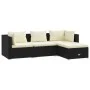 Gartenmöbel Set 4 Stück und Kissen Kunststoff Rattan schwarz von vidaXL, Gartensets - Ref: Foro24-3101639, Preis: 364,59 €, R...