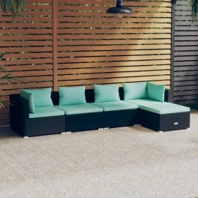 5-teiliges Gartenmöbel-Set und schwarze synthetische Rattankissen von vidaXL, Gartensets - Ref: Foro24-3101657, Preis: 457,33...
