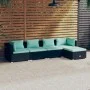 5-teiliges Gartenmöbel-Set und schwarze synthetische Rattankissen von vidaXL, Gartensets - Ref: Foro24-3101657, Preis: 457,33...