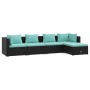 5-teiliges Gartenmöbel-Set und schwarze synthetische Rattankissen von vidaXL, Gartensets - Ref: Foro24-3101657, Preis: 465,14...