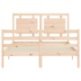 Bed frame with solid wood headboard 120x200 cm by vidaXL, Beds and slatted bases - Ref: Foro24-3194046, Price: 119,79 €, Disc...