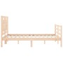 Bed frame with solid wood headboard 120x200 cm by vidaXL, Beds and slatted bases - Ref: Foro24-3194046, Price: 119,79 €, Disc...
