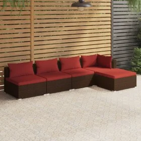 5-piece garden sofa set and brown synthetic rattan cushions by vidaXL, Garden sets - Ref: Foro24-3101627, Price: 469,53 €, Di...