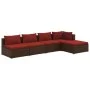5-piece garden sofa set and brown synthetic rattan cushions by vidaXL, Garden sets - Ref: Foro24-3101627, Price: 469,53 €, Di...