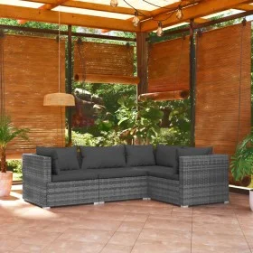 4-piece garden furniture set and gray synthetic rattan cushions by vidaXL, Garden sets - Ref: Foro24-3101677, Price: 392,75 €...