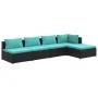 5-teiliges Gartenmöbel-Set und schwarze synthetische Rattankissen von vidaXL, Gartensets - Ref: Foro24-3101625, Preis: 496,04...