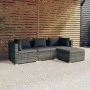 Gartenmöbelset 4-tlg. und Kissen Kunststoff Rattan grau von vidaXL, Gartensets - Ref: Foro24-3101645, Preis: 393,06 €, Rabatt: %