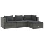 Gartenmöbelset 4-tlg. und Kissen Kunststoff Rattan grau von vidaXL, Gartensets - Ref: Foro24-3101645, Preis: 413,34 €, Rabatt: %