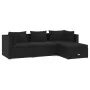4-teiliges Gartenmöbel-Set und schwarze synthetische Rattankissen von vidaXL, Gartensets - Ref: Foro24-3101640, Preis: 407,03...