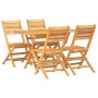 Juego de comedor para jardín 5 piezas madera maciza de teca