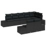 Conjunto de sofá de jardín con cojín 8 pcs Negro Poliratán