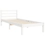 Weißer Massivholzbettrahmen mit Kopfteil 100x200 cm von vidaXL, Betten und Lattenroste - Ref: Foro24-3194107, Preis: 115,85 €...