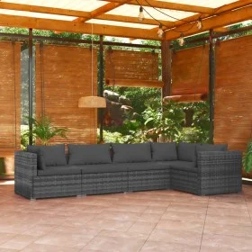 5-piece garden furniture set with gray synthetic rattan cushions by vidaXL, Garden sets - Ref: Foro24-3101693, Price: 476,91 ...