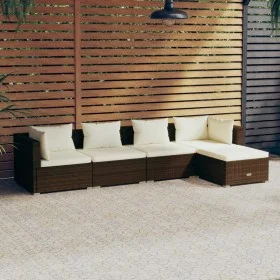 5-teiliges Gartenmöbel-Set und braune Kissen aus synthetischem Rattan von vidaXL, Gartensets - Ref: Foro24-3101658, Preis: 42...