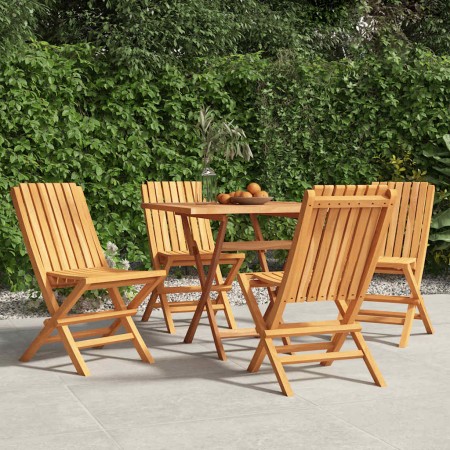 Sillas de jardín plegables 4 uds madera maciza teca 47x47x89 cm