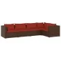 Garden set with 5 pieces of sofas and brown synthetic rattan cushions. by vidaXL, Garden sets - Ref: Foro24-3101691, Price: 4...