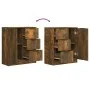 Aparador madera contrachapada color roble ahumado 60x30x70 cm de vidaXL, Aparadores - Ref: Foro24-816988, Precio: 74,23 €, De...