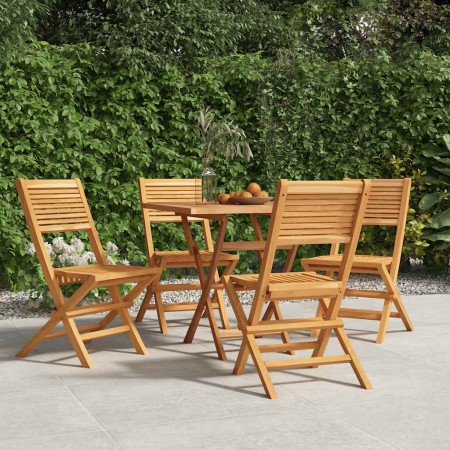 Sillas de jardín plegables 4 uds madera maciza teca 47x62x90 cm