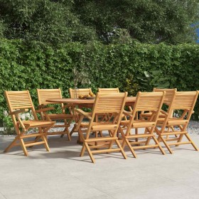 Sillas de jardín plegables 8 uds madera maciza teca 55x62x90 cm
