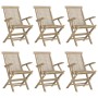 Sillas de jardín plegables 6 uds madera maciza teca 56x61x89 cm