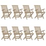 Sillas de jardín plegables 8 uds madera maciza teca 56x61x89 cm