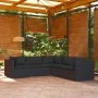 5-teiliges Gartenmöbel-Set und schwarze synthetische Rattankissen von vidaXL, Gartensets - Ref: Foro24-3101696, Preis: 489,09...