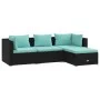 4-piece garden furniture set and black synthetic rattan cushions by vidaXL, Garden sets - Ref: Foro24-3101641, Price: 380,80 ...