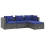 4-piece garden sofa set and gray synthetic rattan cushions by vidaXL, Garden sets - Ref: Foro24-3101646, Price: 305,33 €, Dis...
