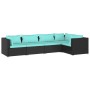 5-teiliges Gartenmöbel-Set und schwarze synthetische Rattankissen von vidaXL, Gartensets - Ref: Foro24-3101689, Preis: 464,08...