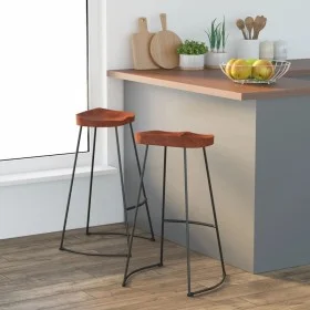 Gavin Barhocker 2 Stück aus massivem Mangoholz 50x40x78 cm von vidaXL, Küchenhocker - Ref: Foro24-344916, Preis: 119,55 €, Ra...