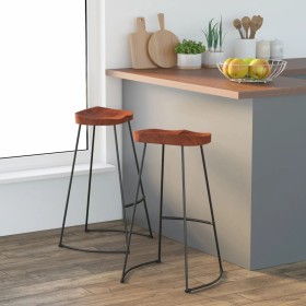 Taburetes de bar Gavin 2 uds madera mango maciza 50x40x78 cm de vidaXL, Taburetes de cocina - Ref: Foro24-344916, Precio: 121...