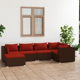 6-piece garden furniture set and brown synthetic rattan cushions by vidaXL, Garden sets - Ref: Foro24-3101811, Price: 542,27 ...