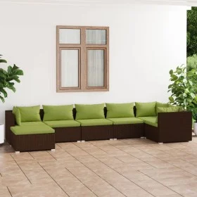 7-piece garden furniture set and brown synthetic rattan cushions by vidaXL, Garden sets - Ref: Foro24-3101828, Price: 757,73 ...