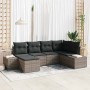 Conjunto de sofá de jardín con cojín 6 pcs Gris Poliratán