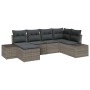 Conjunto de sofá de jardín con cojín 6 pcs Gris Poliratán