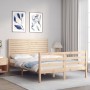 Bed frame with solid wood headboard 120x200 cm by vidaXL, Beds and slatted bases - Ref: Foro24-3195021, Price: 132,92 €, Disc...