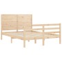 Bed frame with solid wood headboard 120x200 cm by vidaXL, Beds and slatted bases - Ref: Foro24-3195021, Price: 132,92 €, Disc...