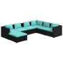 Gartenmöbelset 7-tlg. und Kissen Kunststoff Rattan schwarz von vidaXL, Gartensets - Ref: Foro24-3101833, Preis: 718,09 €, Rab...