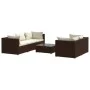 Garden furniture set 6 pieces with brown synthetic rattan cushions by vidaXL, Garden sets - Ref: Foro24-3101490, Price: 488,0...